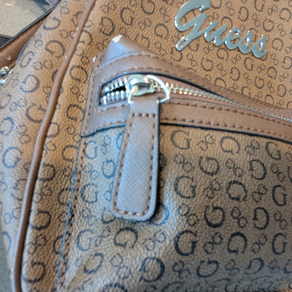 Guess Brown Monogram Backpack - image 4